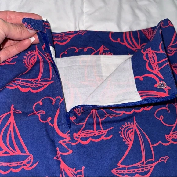Lilly Pulitzer First Mate Sailboat Print Karlo Skirt - Size 2 - Picture 3 of 7